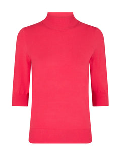 Trudy Pitch SS Highneck Knit | Coral Reef