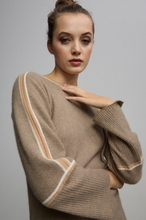 Load image into Gallery viewer, Blaire Relaxed Boat Neck Sweater | Latte