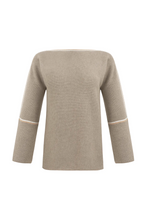 Load image into Gallery viewer, Blaire Relaxed Boat Neck Sweater | Latte