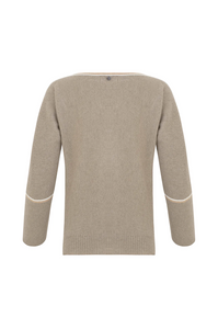 Blaire Relaxed Boat Neck Sweater | Latte