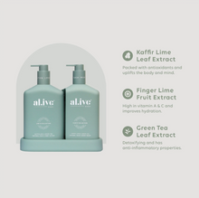 Load image into Gallery viewer, Wash &amp; Lotion Duo + Tray | Kaffir Lime &amp; Green Tea