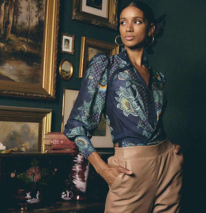 Renata Cotton Silk Blouse | Mariposa Zafiro
