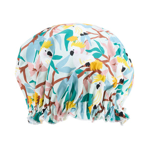 Cotton Shower Cap | White Cockatoos