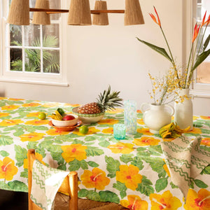 Hibiscus Yellow Tablecloth