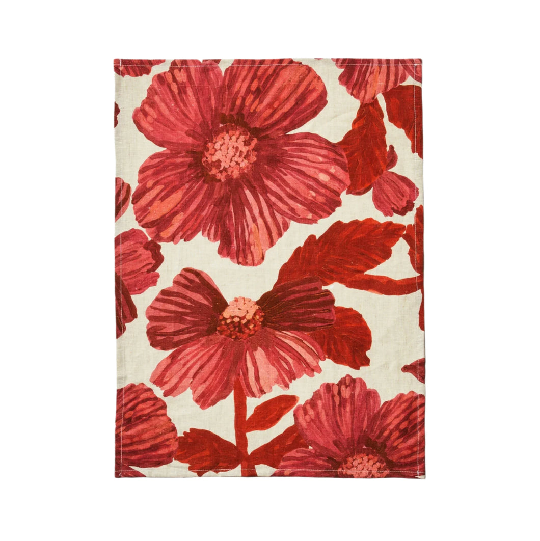 Leon Cerise Tea Towel
