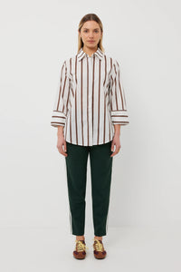 Mark Shirt | Choc Stripe