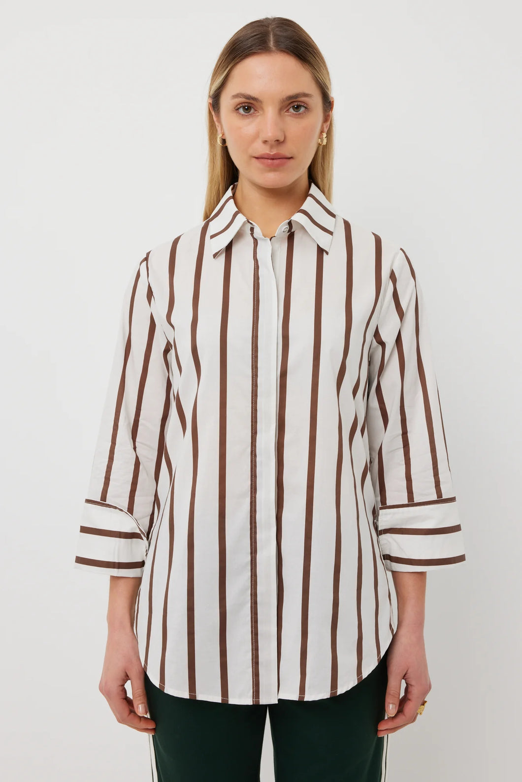 Mark Shirt | Choc Stripe