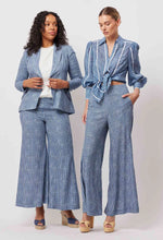 Load image into Gallery viewer, Panama Linen Viscose Wide Pant | Del Mar Stripe