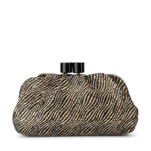 Addison Woven Clutch | Black