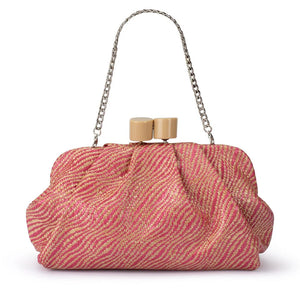 Addison Woven Clutch | Pink