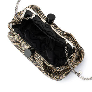 Addison Woven Clutch | Black