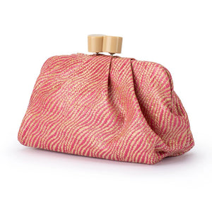 Addison Woven Clutch | Pink