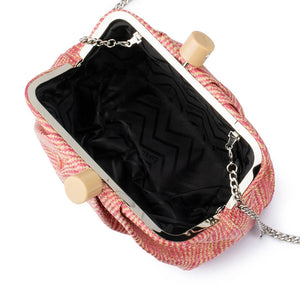 Addison Woven Clutch | Pink