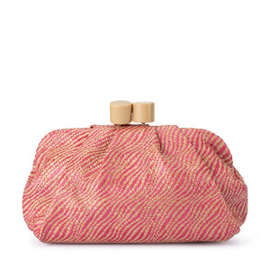 Addison Woven Clutch | Pink