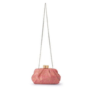 Addison Woven Clutch | Pink