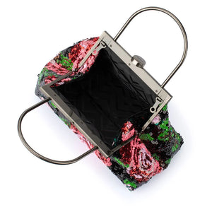 Audrey Sequin Top Handle Bag | Black