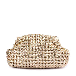 Everly Hand Woven Clutch | Gold