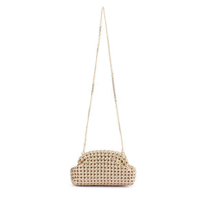 Everly Hand Woven Clutch | Gold