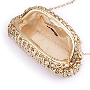 Everly Hand Woven Clutch | Gold