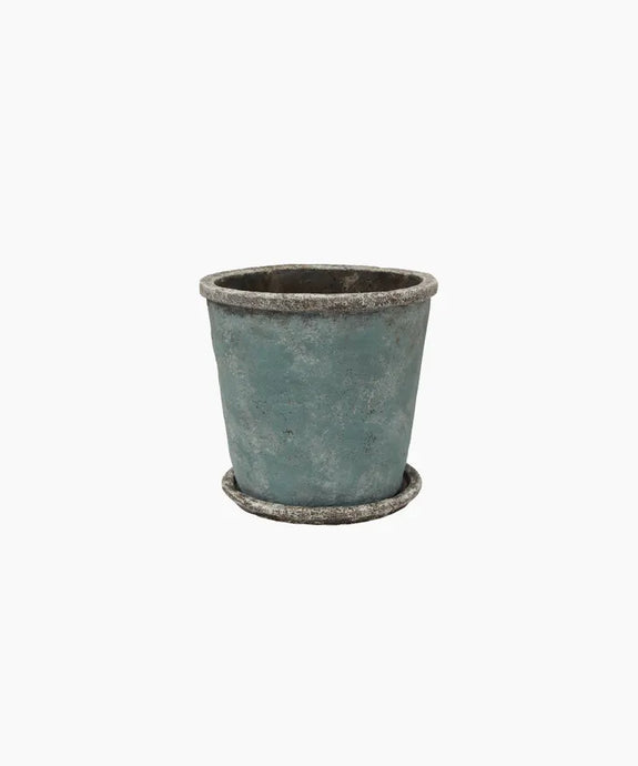 Sea Blue Plant Pot & Saucer