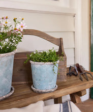 Load image into Gallery viewer, Sea Blue Plant Pot &amp; Saucer