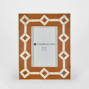 Sasha Bone Inlay Photo Frame | Orange