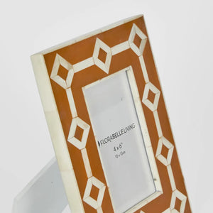 Sasha Bone Inlay Photo Frame | Orange