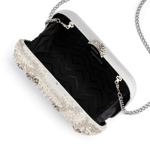 GABRIEL Encrusted Clutch | White