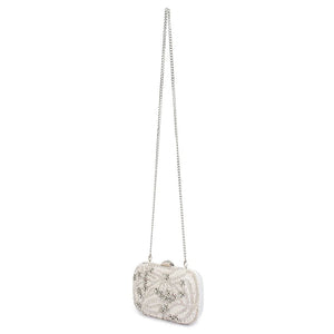 GABRIEL Encrusted Clutch | White