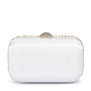 GABRIEL Encrusted Clutch | White