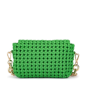 GISELLE Woven Shoulder Bag | Green