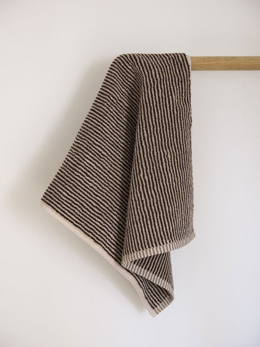 Stripe Cotton Hand Towel | Cocoa/Bone