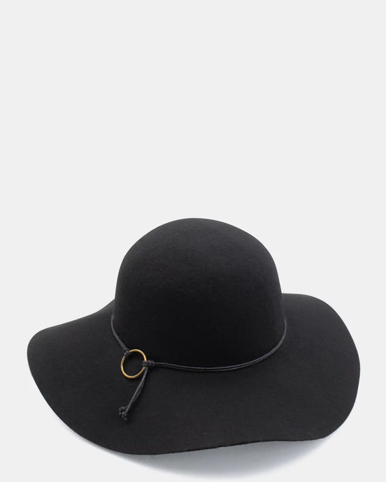 Robin Wool Felt Floppy Hat | Black