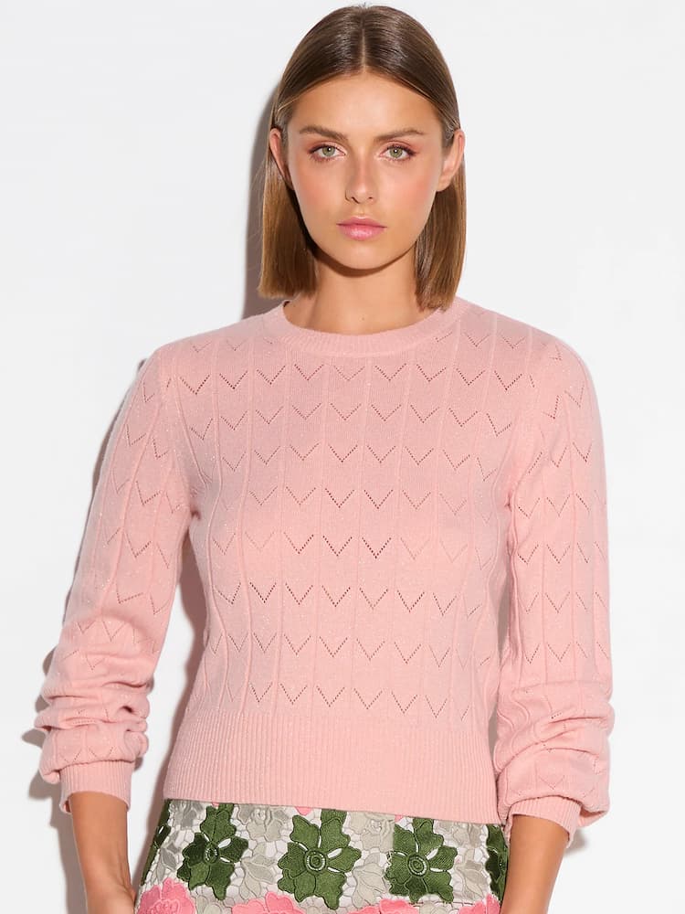 Eyelet Sweater | Powder Pink