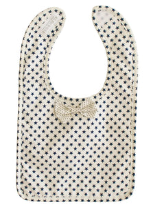 Bow Tie Bib | White Navy Star