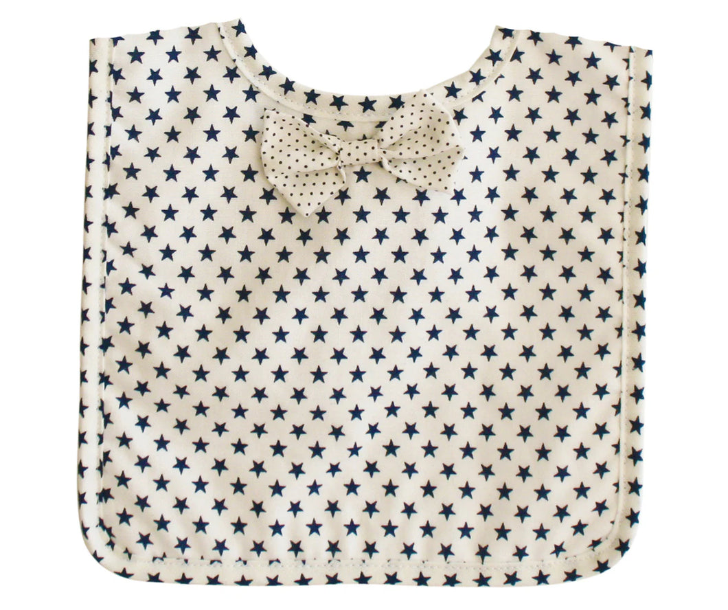 Bow Tie Bib | White Navy Star