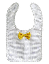 Load image into Gallery viewer, Bow Tie Bib | Navy Pinspot