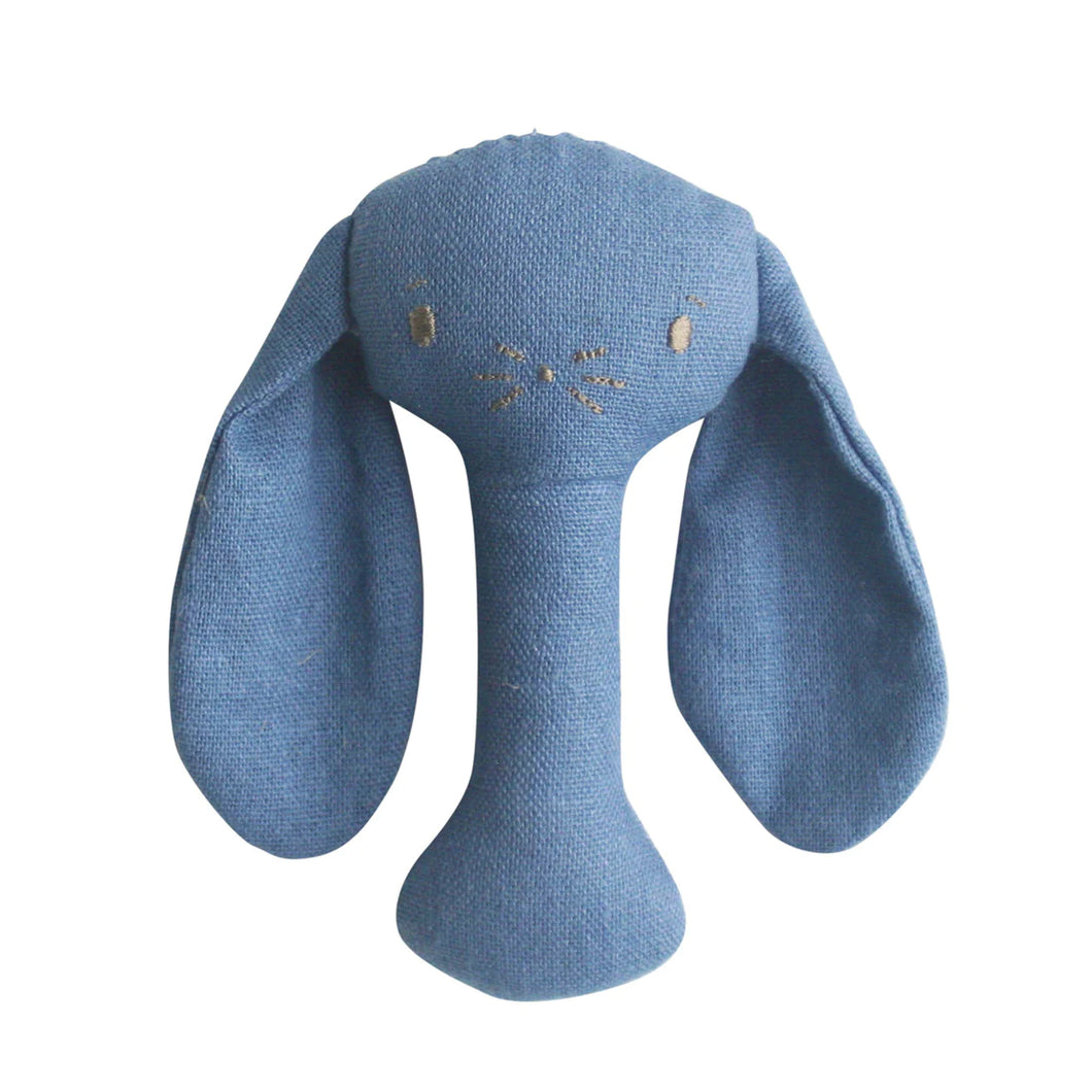 Bobby Bunny Stick Rattle | Chambray Linen