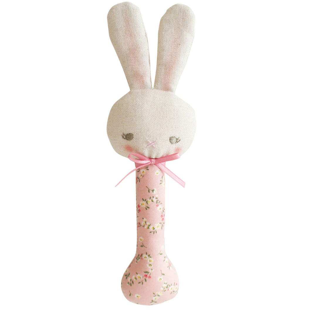 Bunny Stick Rattle Blossom Lily Pink