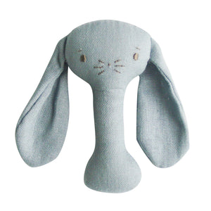 Bobby Bunny Stick Rattle | Grey Linen