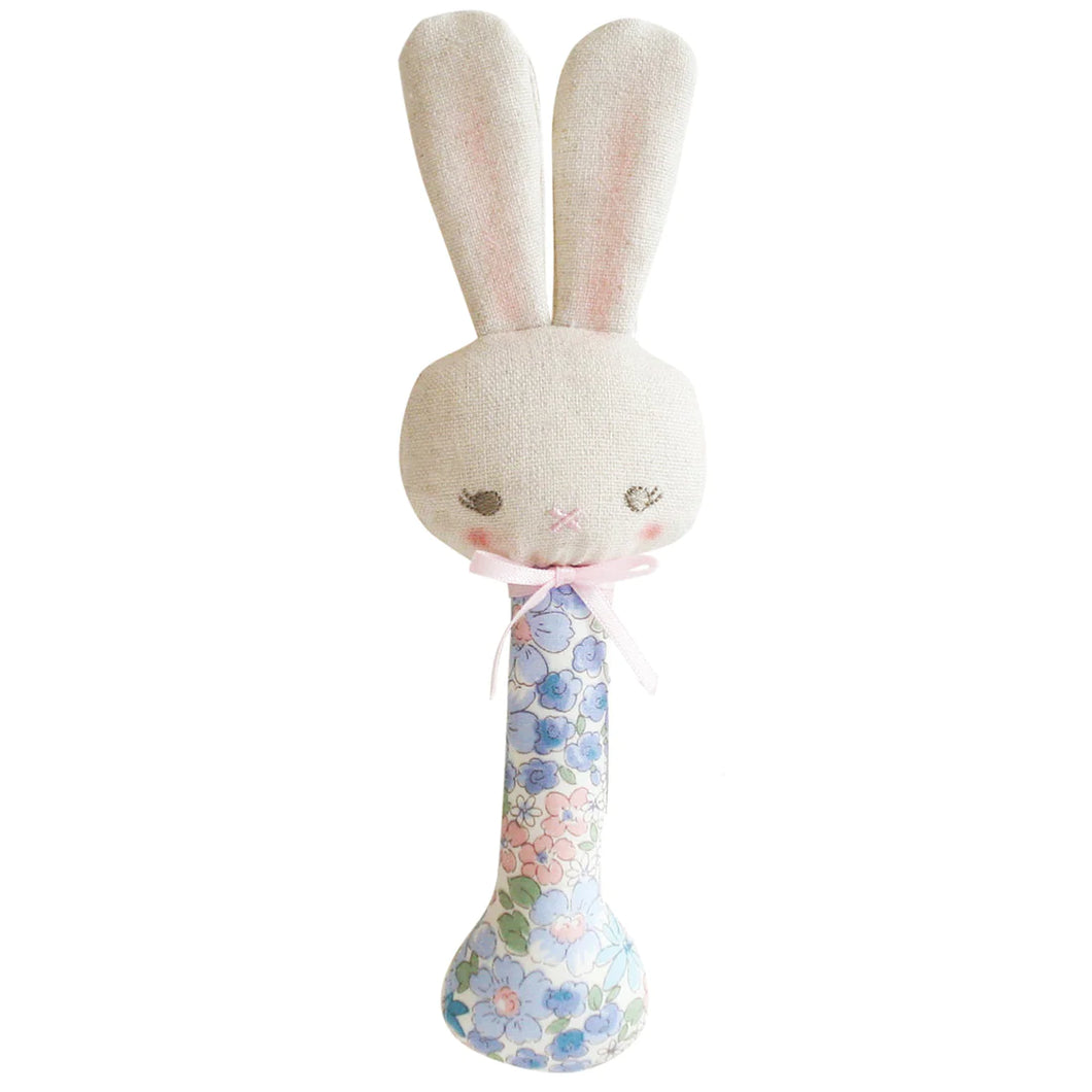 Bunny Stick Rattle | Liberty Blue