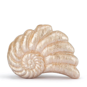 Indi Acrylic Shell Clutch | Natural