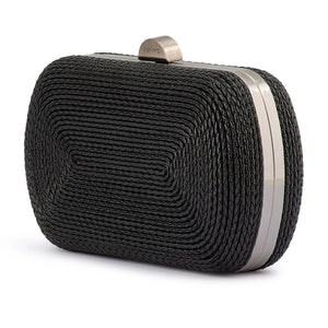 Martina Coiled Rope Clutch | Black