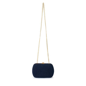 Martina Coiled Rope Clutch | Navy