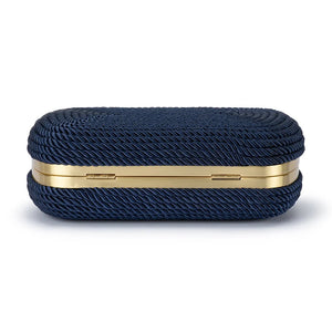 Martina Coiled Rope Clutch | Navy