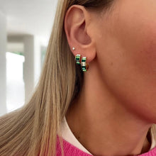 Load image into Gallery viewer, Green Ombre Midi Hoops