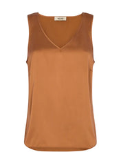 Load image into Gallery viewer, Astrid V-neck Silk Tank Top | Pecan Brown