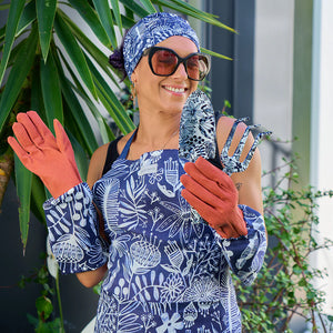 Long Sleeve Linen Garden Gloves | Navy Natives