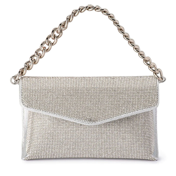 Nico Crystal Clutch | Silver