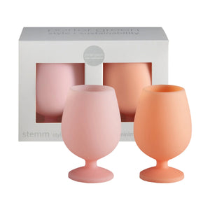 peach + petal | stemm | silicone unbreakable wine glasses